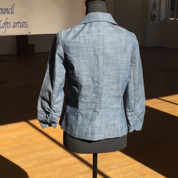 Marina Luna three-quarter inch chambray Scrunch sleeve cotton blend - Picture 4 of 10